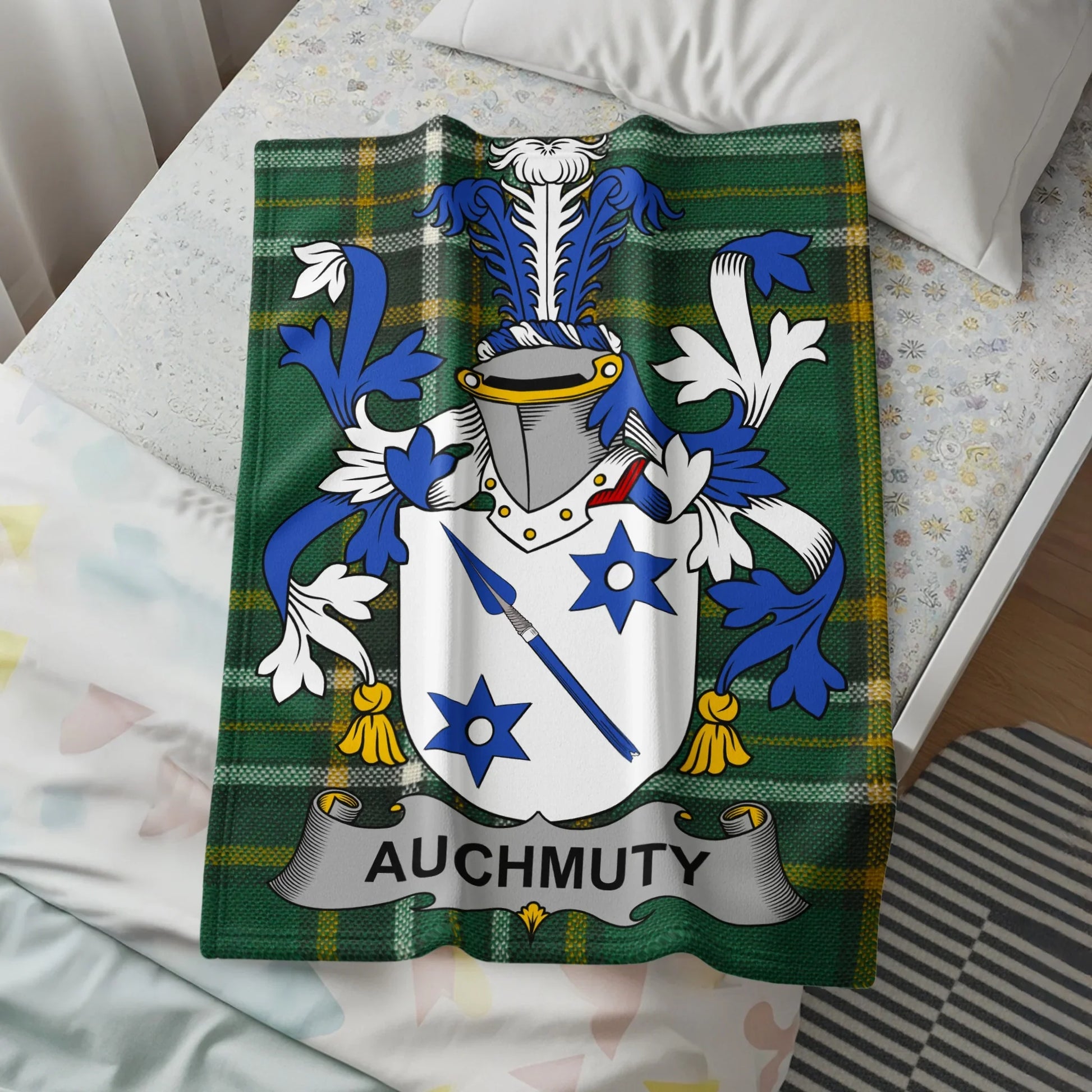 Auchmuty Family Crest Tartan Decor Blanket product