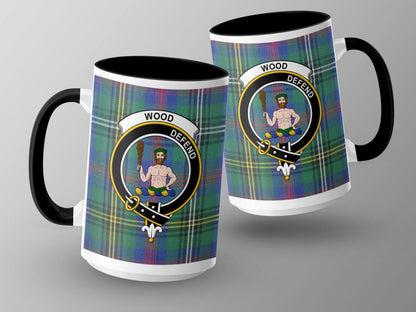 Wood Scottish Clan Crest Gatherings Tartan Mug - Living Stone Gifts