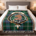 Clan Melville woven tartan blanket — Denique Coelum crest in full colour, 60" x 50"
