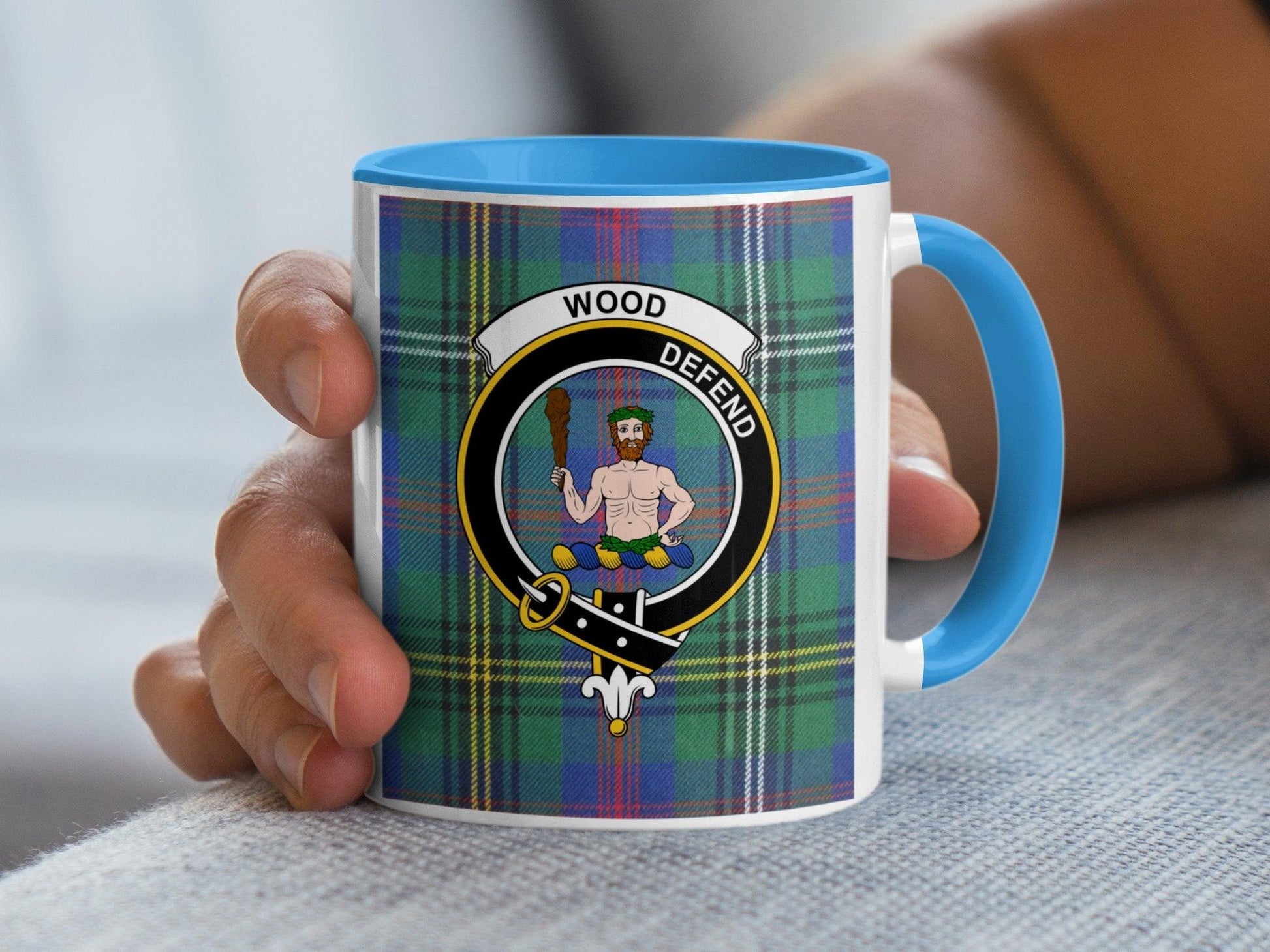 Wood Scottish Clan Crest Gatherings Tartan Mug - Living Stone Gifts