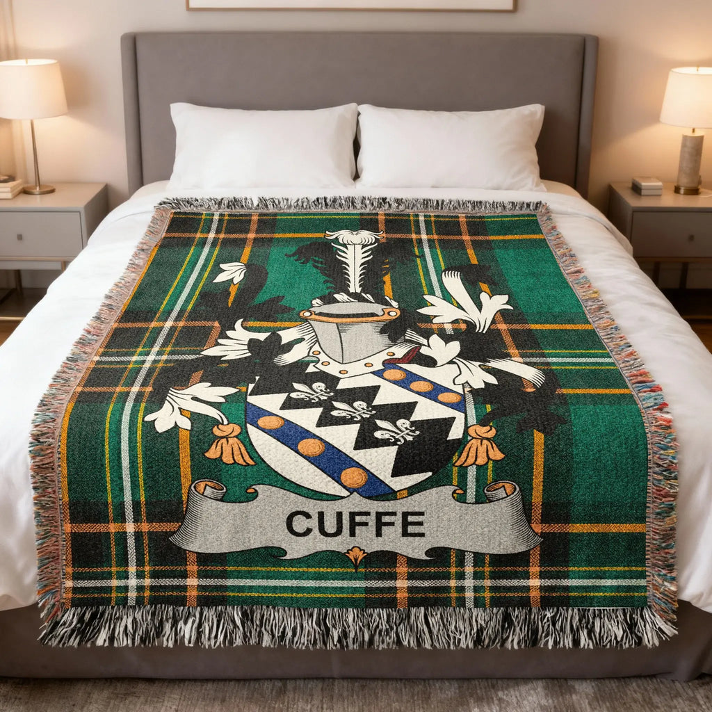 Cuffe Family Crest Plaid Pattern Woven Throw product type