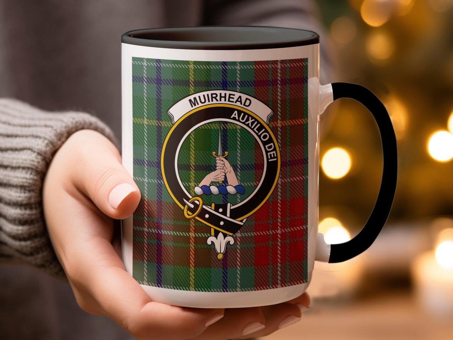 Muirhead Scottish Clan Crest Tartan Plaid Pattern Mug - Living Stone Gifts