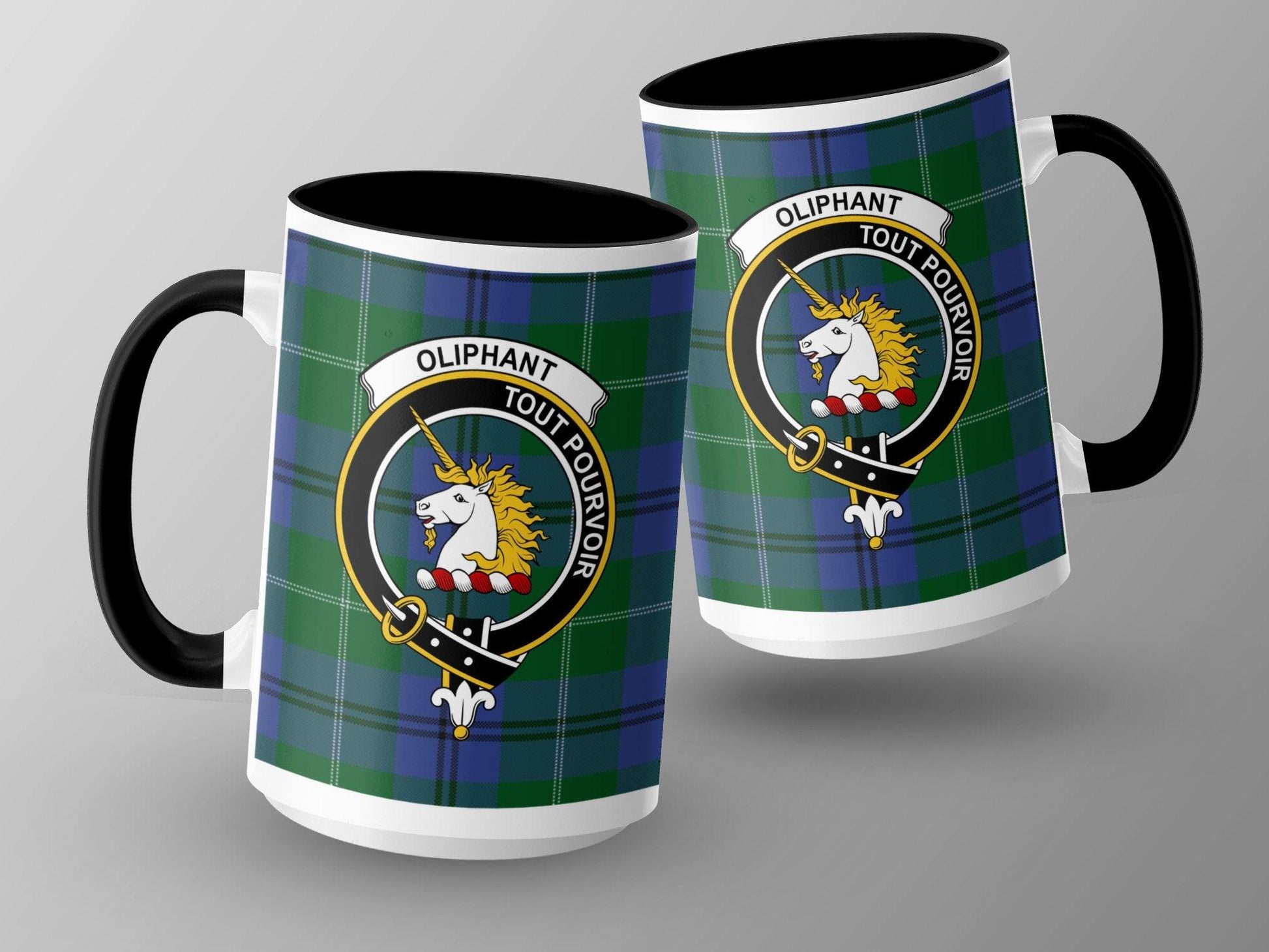 Oliphant Clan Crest Tartan Coffee or Tea Mug - Living Stone Gifts