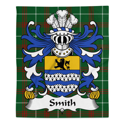 Smith Welsh Surname Coat of Arms Tartan Design Blanket - Living Stone Gifts