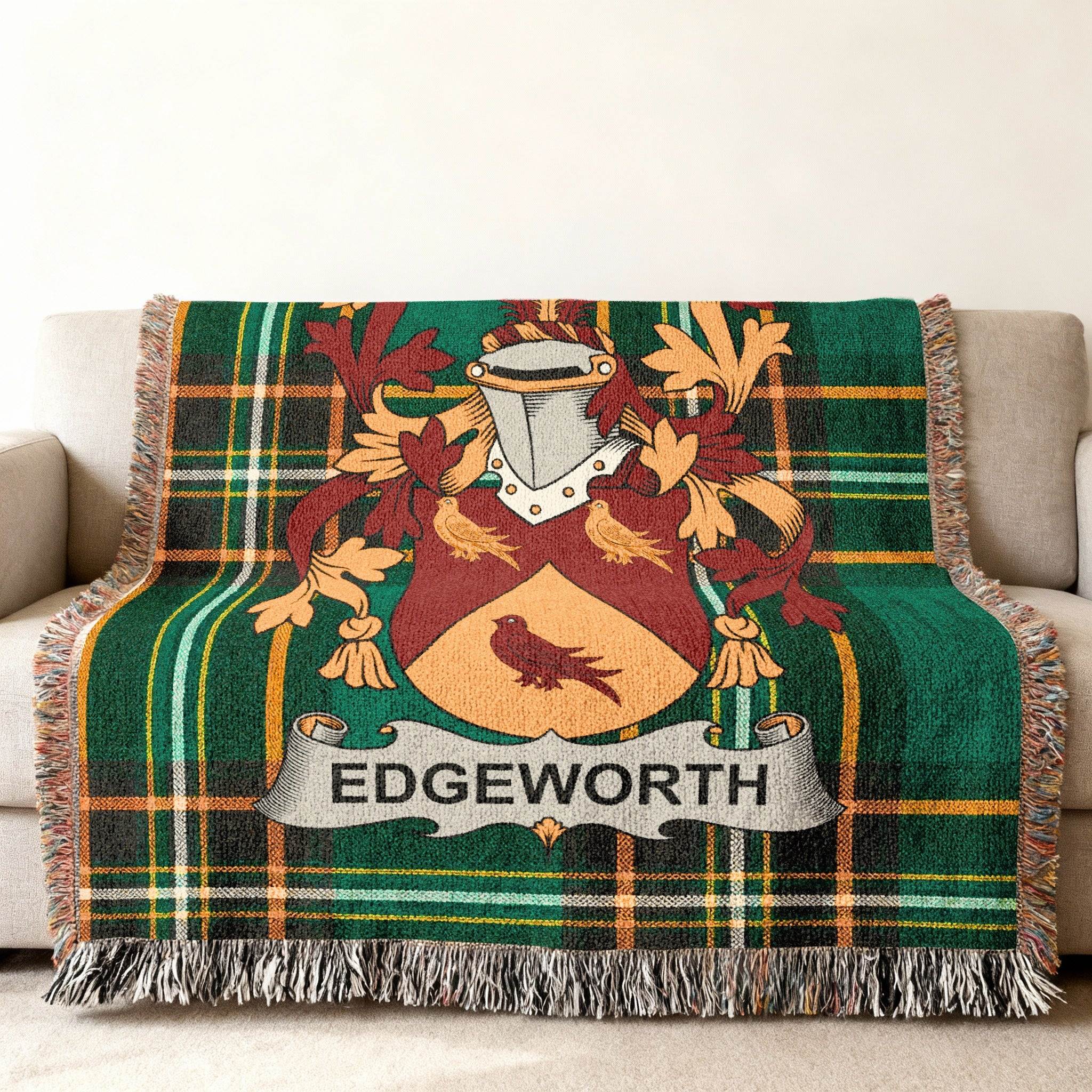 Edgeworth Crest Tartan Green Throw product type