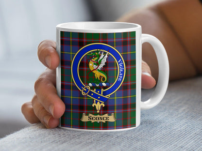 Sconce Scottish Clan Crest Tartan Design Mug - Living Stone Gifts