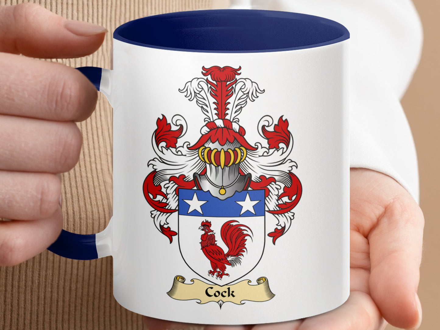 Clan Cock Scottish Clan Accent Coffee Mug - Living Stone Gifts