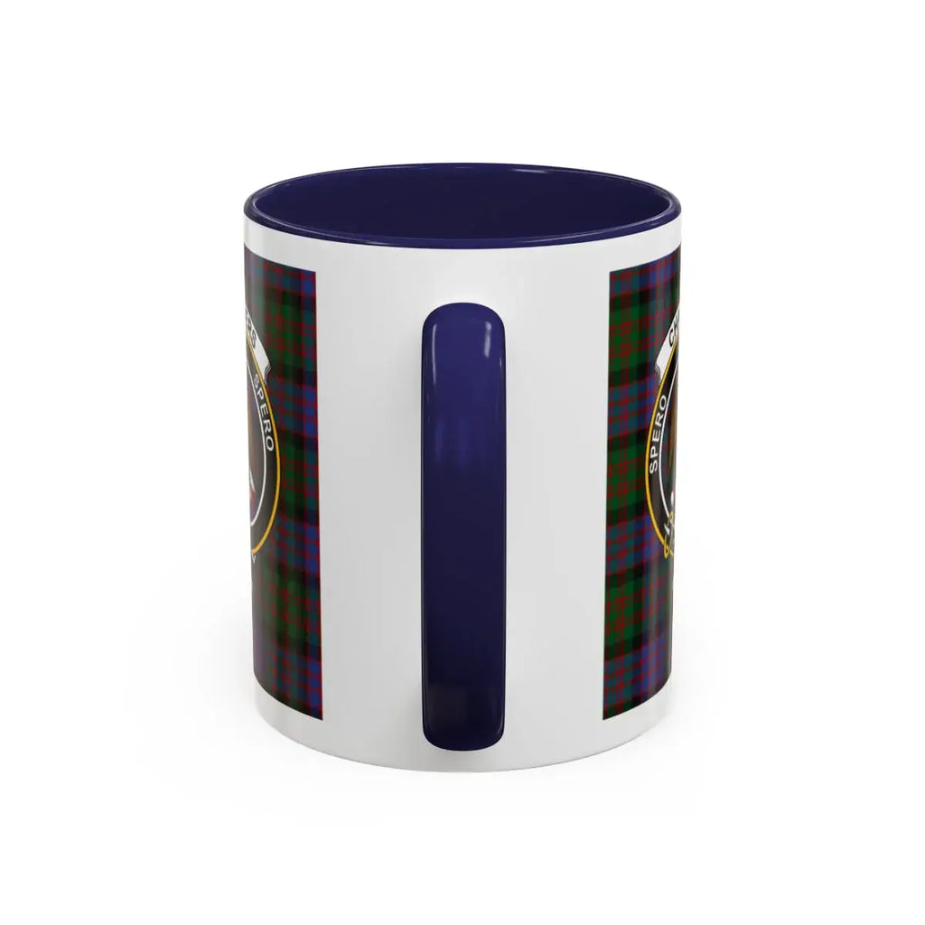 Blue Handle Plaid Spero Crest Design Mug
