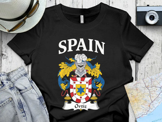 Spain Ortiz Family Crest Design T-Shirt product