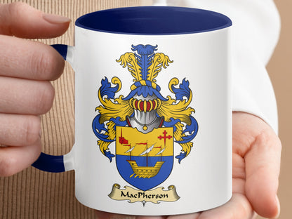 MacPherson Family Crest with Sailing Ship Accent Mug - Living Stone Gifts