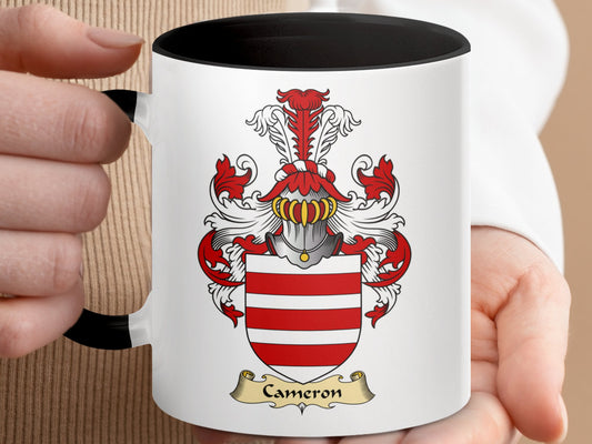 Clan Cameron Scottish Coat of Arms Accent Coffee Mug - Living Stone Gifts