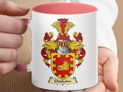 Clan Chisholm Scottish Coat of Arms Accent Coffee Mug - Living Stone Gifts