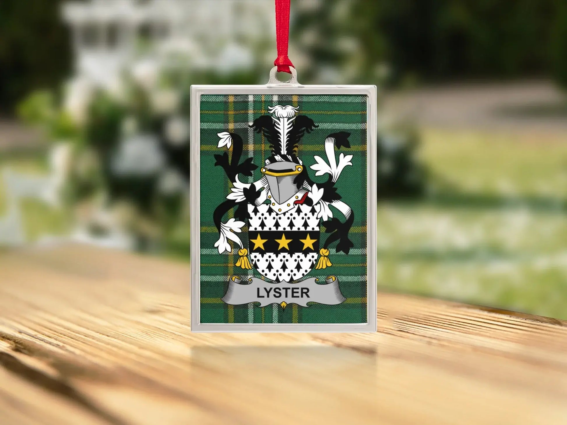 Personalized Family Crest with Lyster Name Ornament product type
