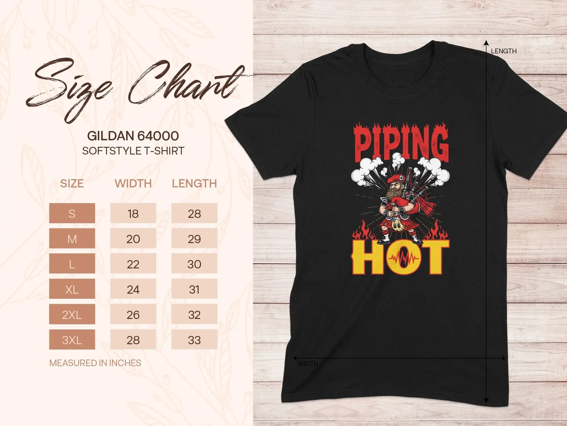 Piping Hot Unique Graphic Design T-Shirt product type