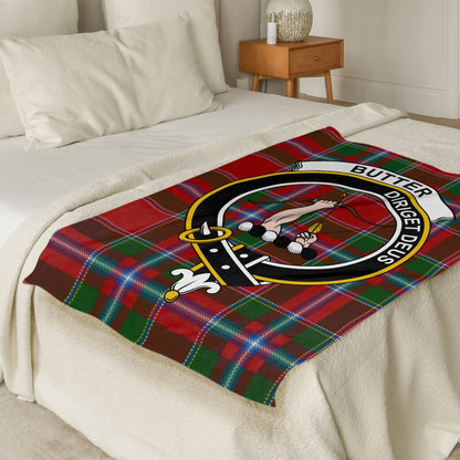 Scottish Clan Butter Crest Tartan Throw Blanket - Living Stone Gifts