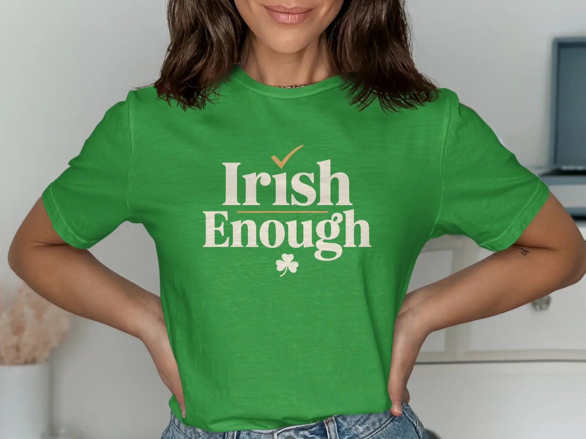 Stylish Irish Enough Shirt with Shamrock Design