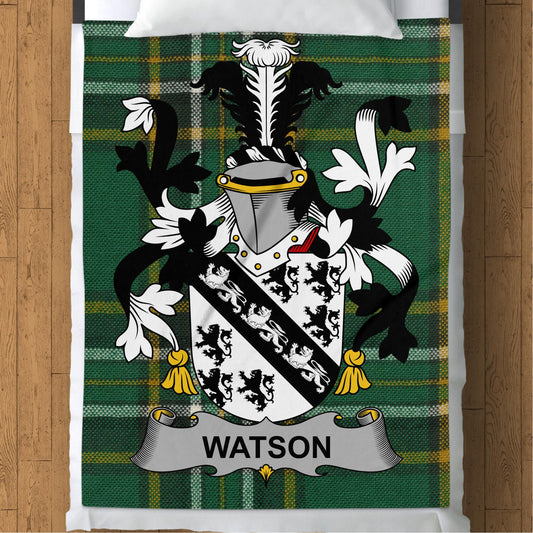 Watson Surname Irish Tartan Throw Blanket - Living Stone Gifts