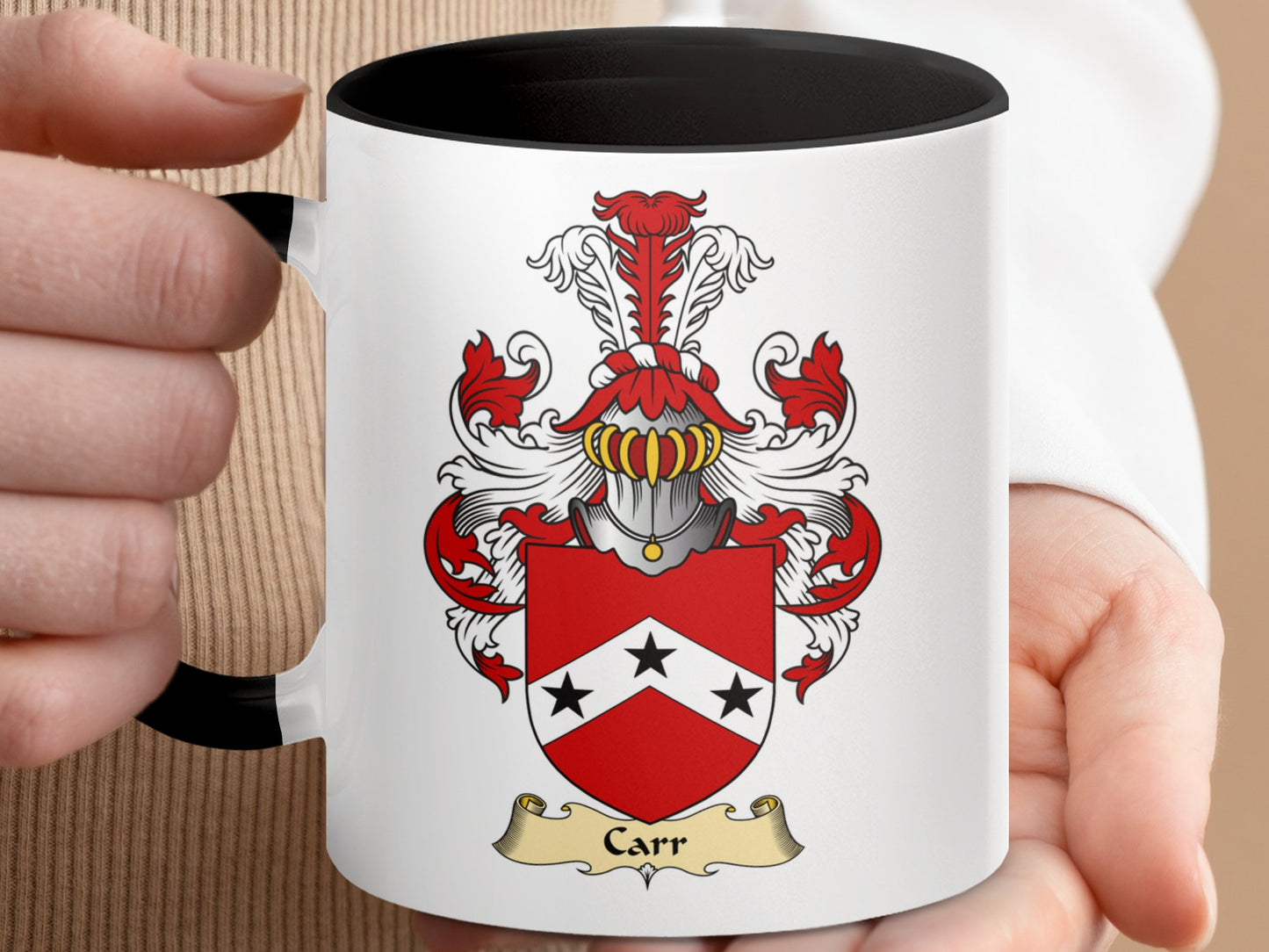 Clan Carr Scottish Coat of Arms Accent Coffee Mug - Living Stone Gifts