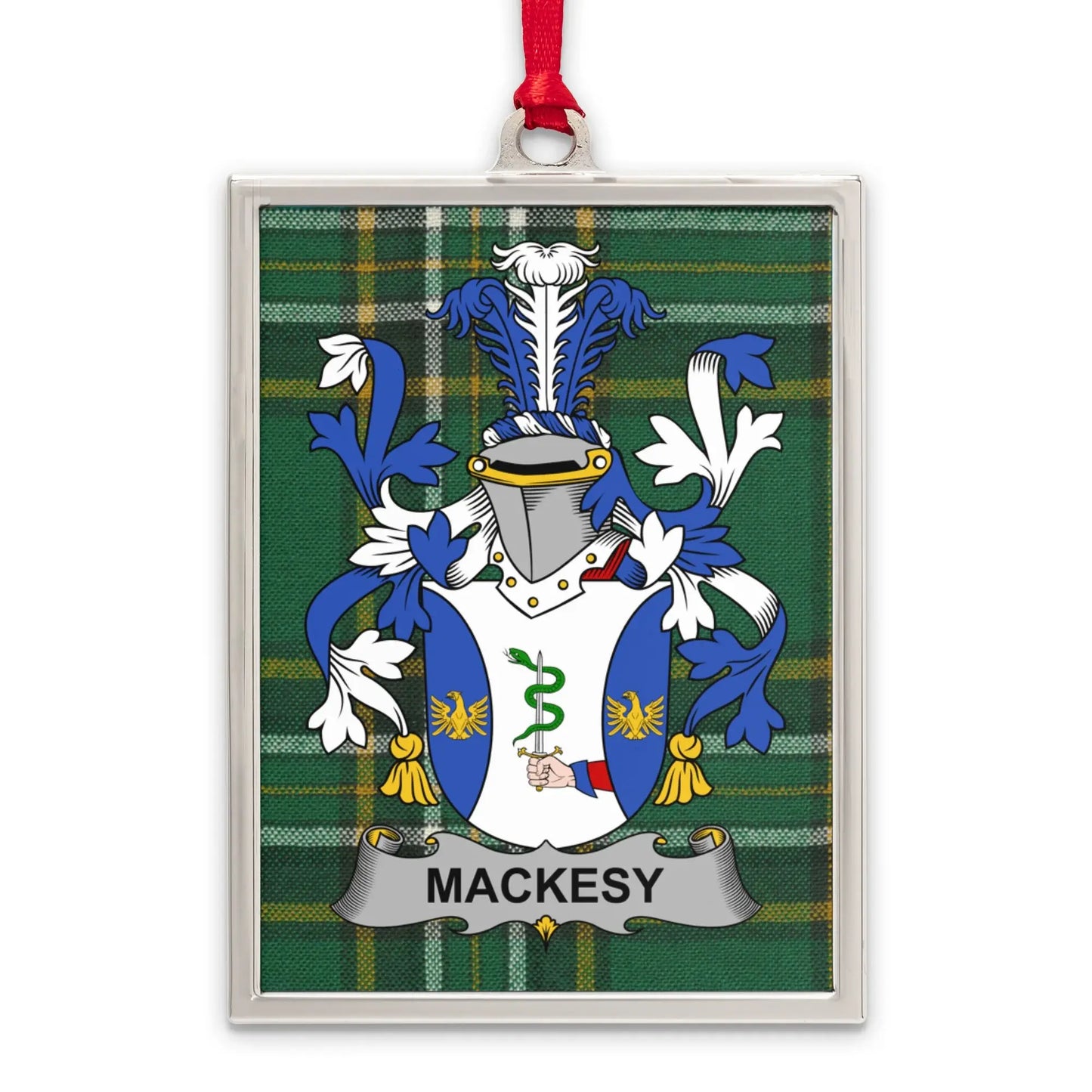 Mackesy Family Crest Tartan Design Rectangular product