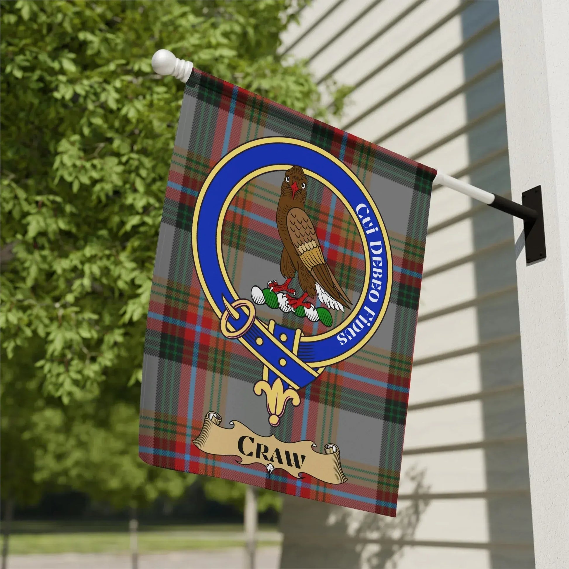 Clan Crawford Family Crest Tartan Garden Flag product