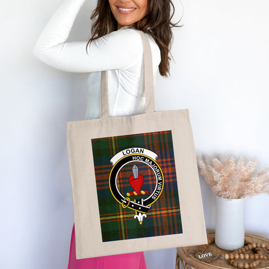 Logan Scottish Clan Crest Tartan Tote Bag - Living Stone Gifts