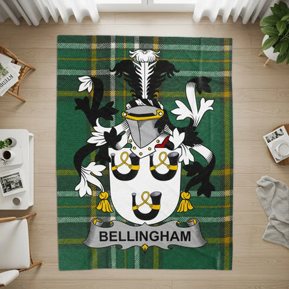Bellingham Family Crest Green Tartan Themed Rug product