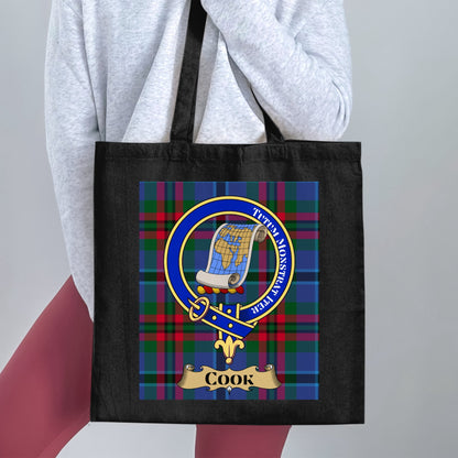 Cook Clan Crest Scottish Tartan Tote Bag - Living Stone Gifts