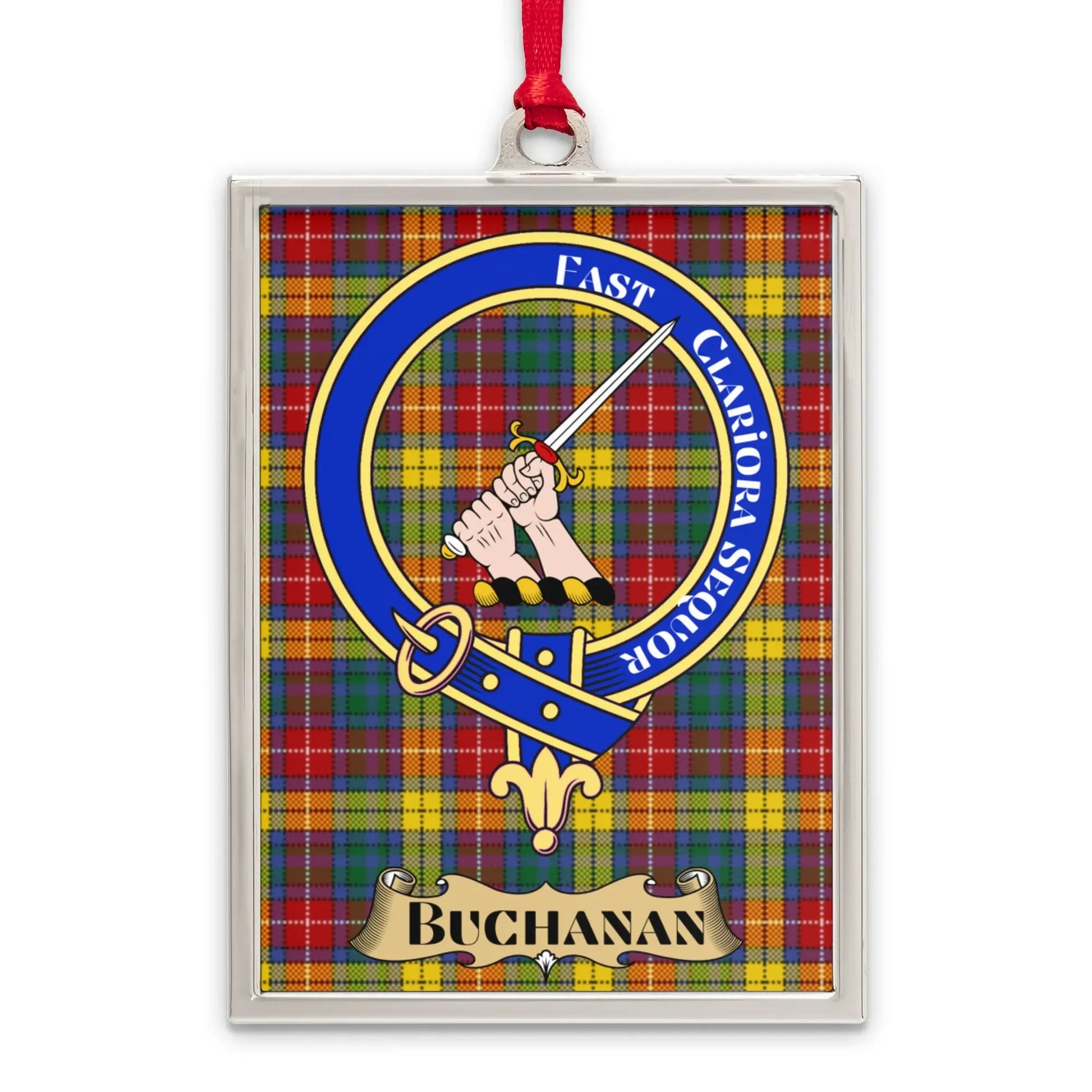 Buchanan Clan Crest Red Ribbon Tartan product