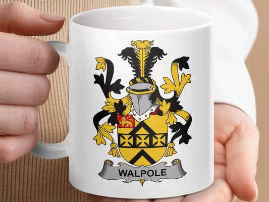 Walpole Family Crest Heritage Emblem Coffee Mug - Celtic Ancestry Gifts
