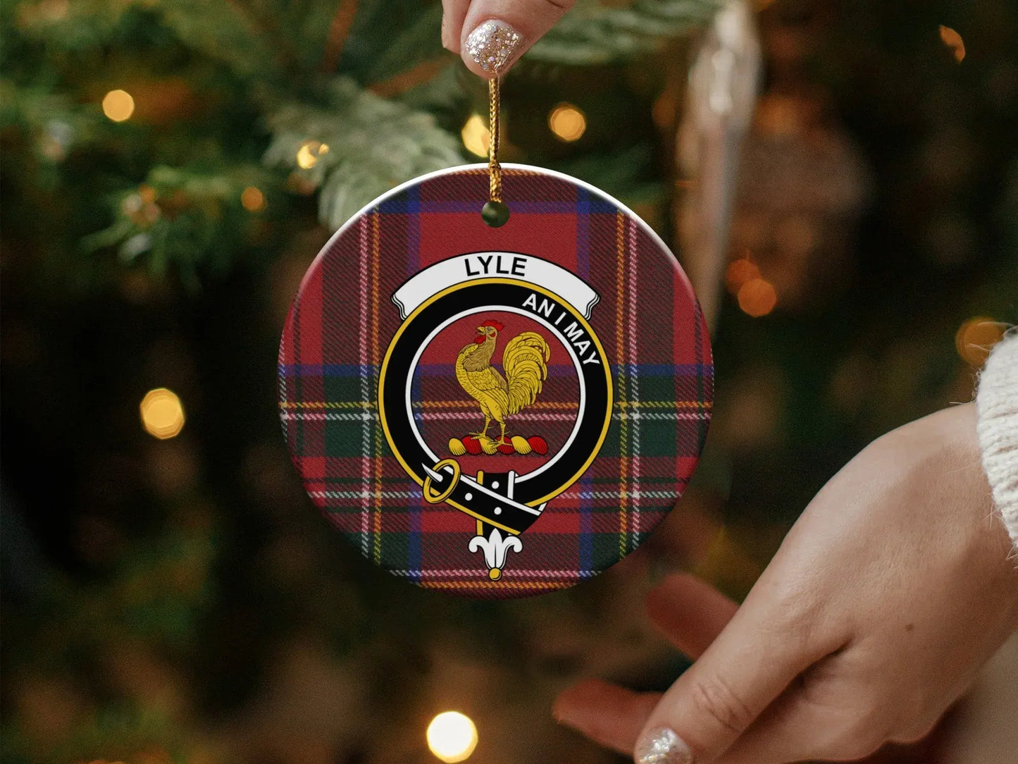 Lyle An I May Plaid Christmas Ornament product type