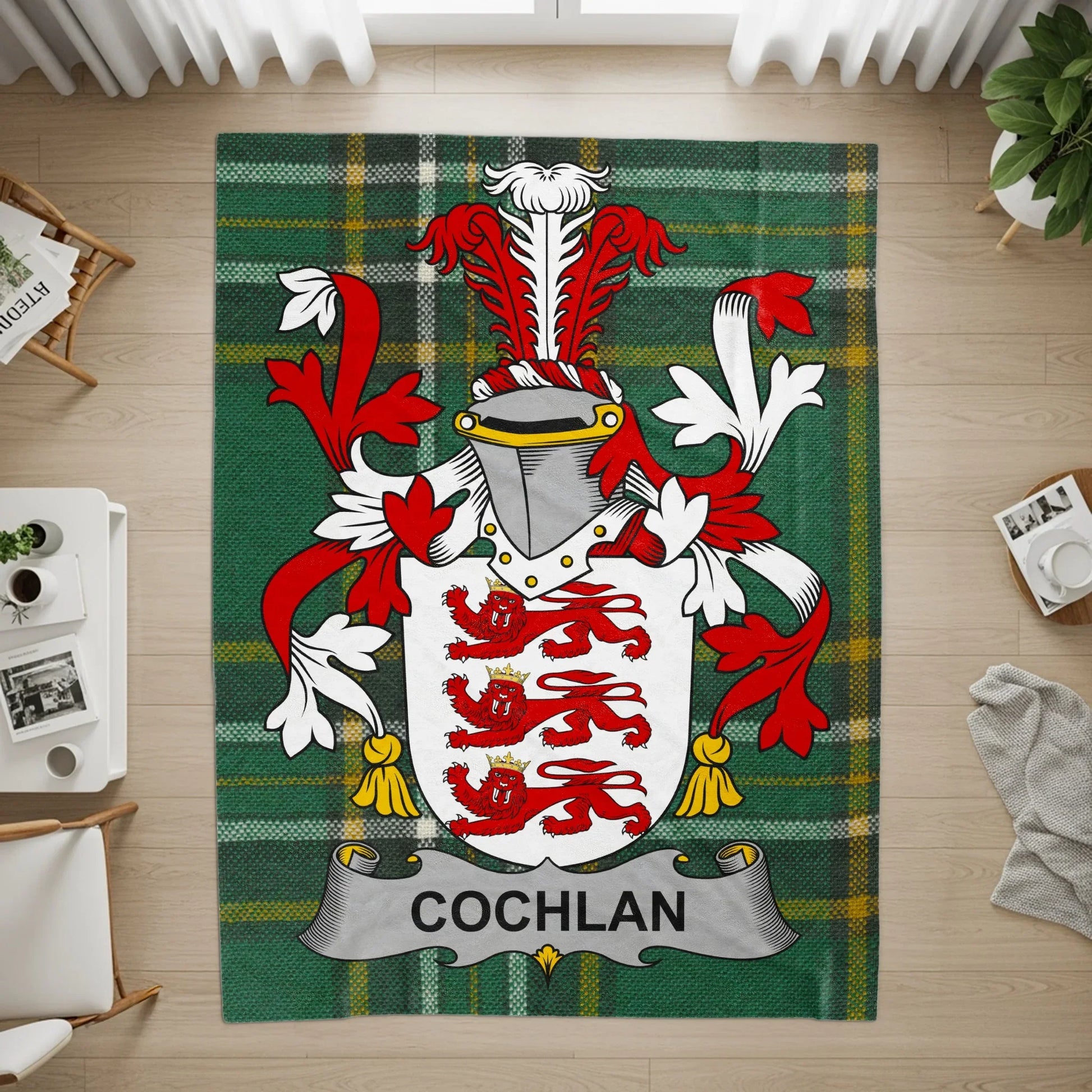 Elegant Family Crest Design Area Rug Product Type