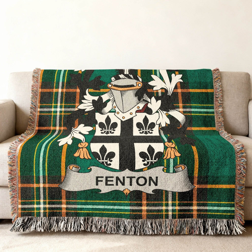 Fenton Family Crest Green Plaid Heraldry Blanket product type