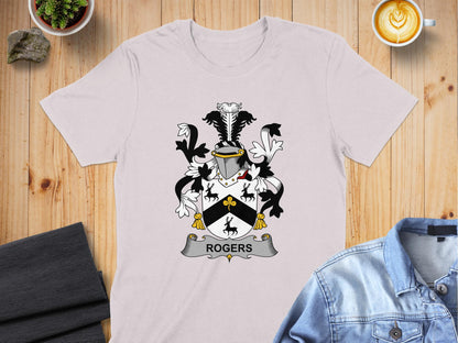 Rogers Heritage Family Crest Design T-Shirt - Living Stone Gifts