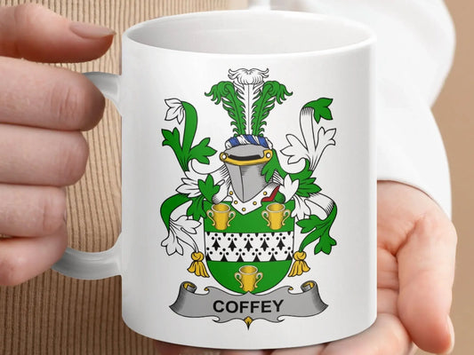 Coffey Surname Irish Family Crest Heritage Pride Mug - Celtic Ancestry Gifts