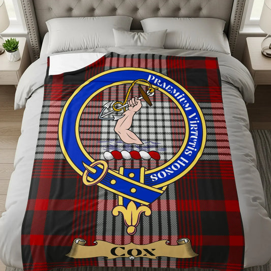 Praemium Virtutis Honos Cox Plaid Family Crest Blanket product