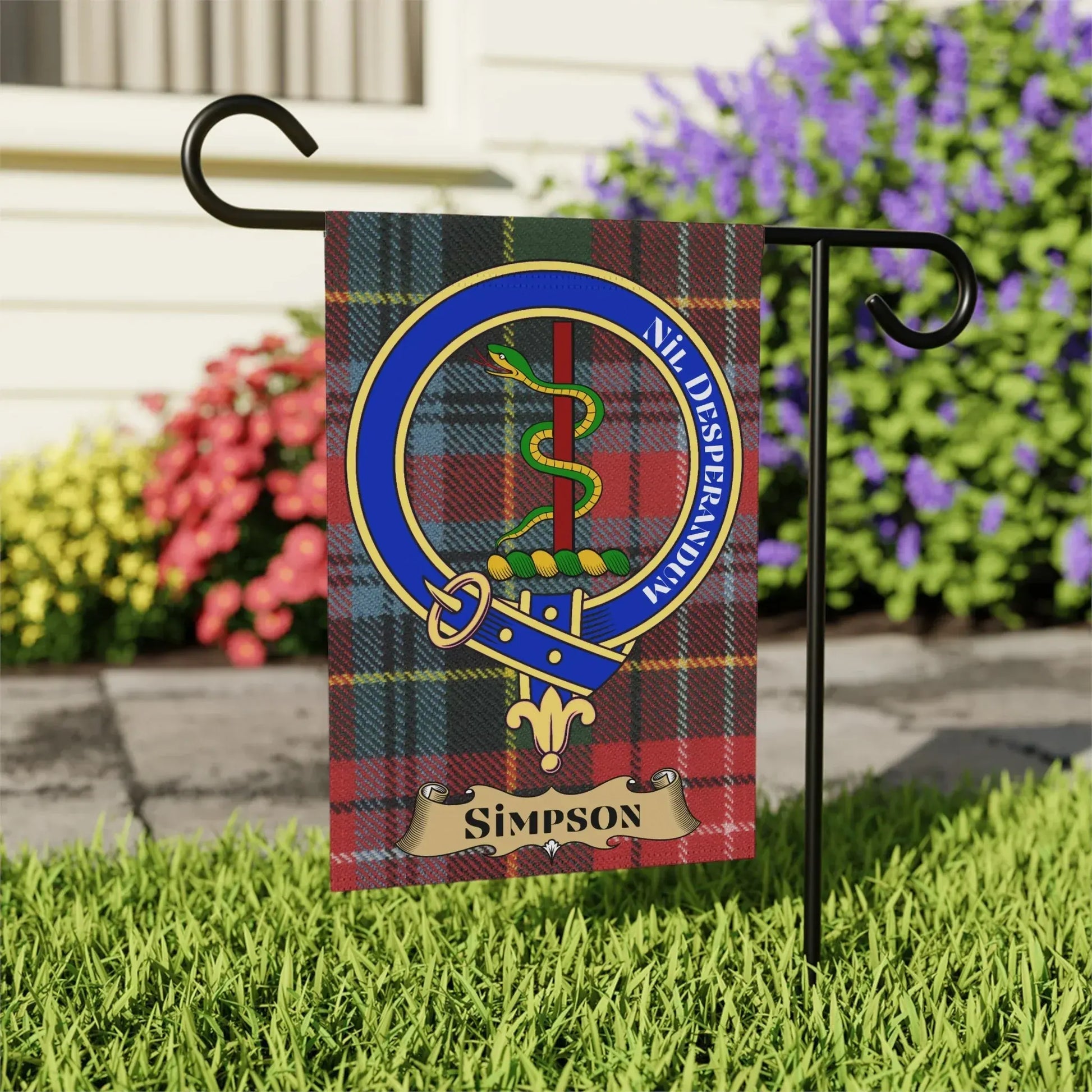 Simpson Family Crest Garden Flag Decorative Product