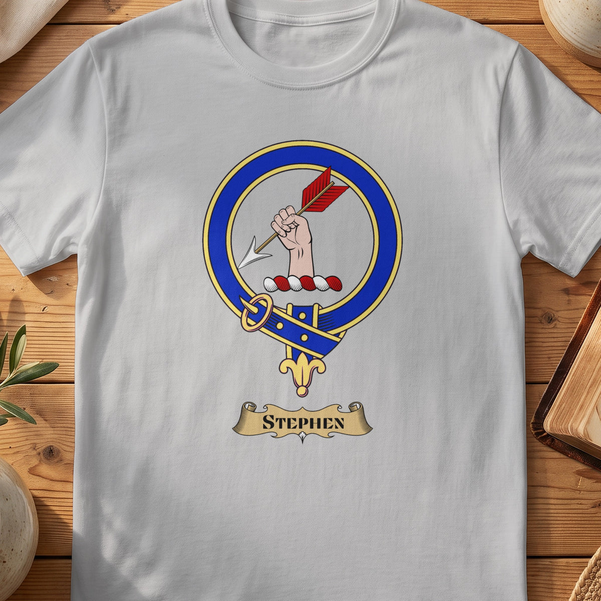 Stephen Scottish clan crest T-shirt in Sport Grey