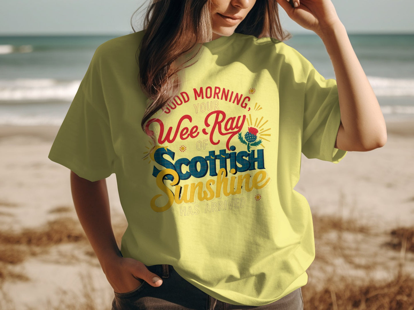 Good Morning Your Wee Ray of Scottish Sunshine T-Shirt - Living Stone Gifts