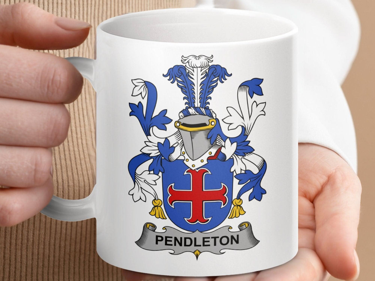 Pendleton Family Crest Coat of Arms Mug - Celtic Ancestry Gifts
