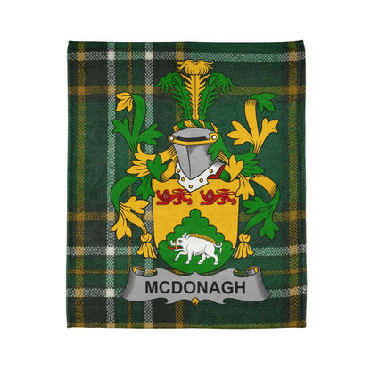 McDonagh Family Crest Green Tartan Blanket product