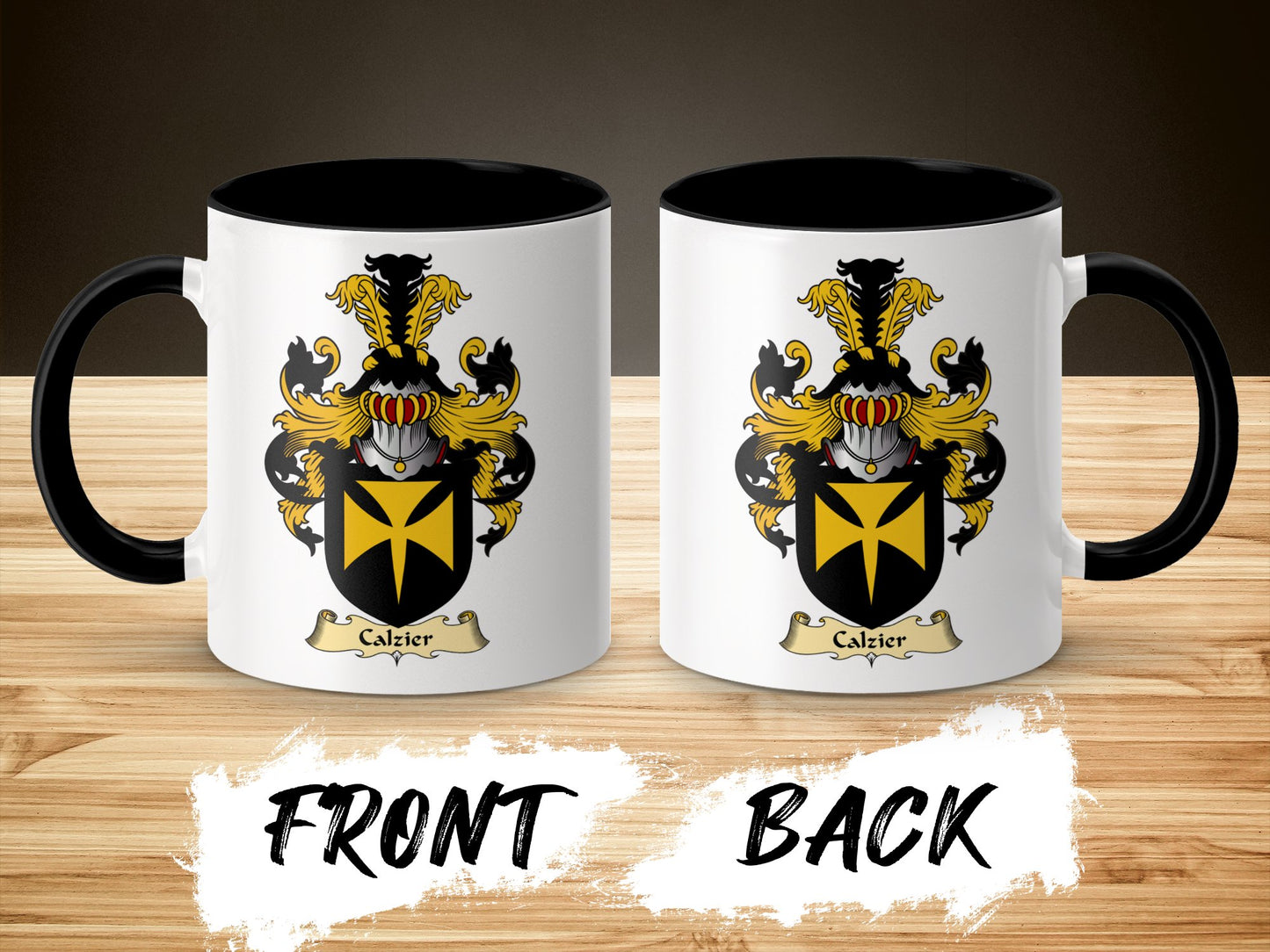 Clan Calzier Scottish Coat of Arms Accent Coffee Mug - Living Stone Gifts