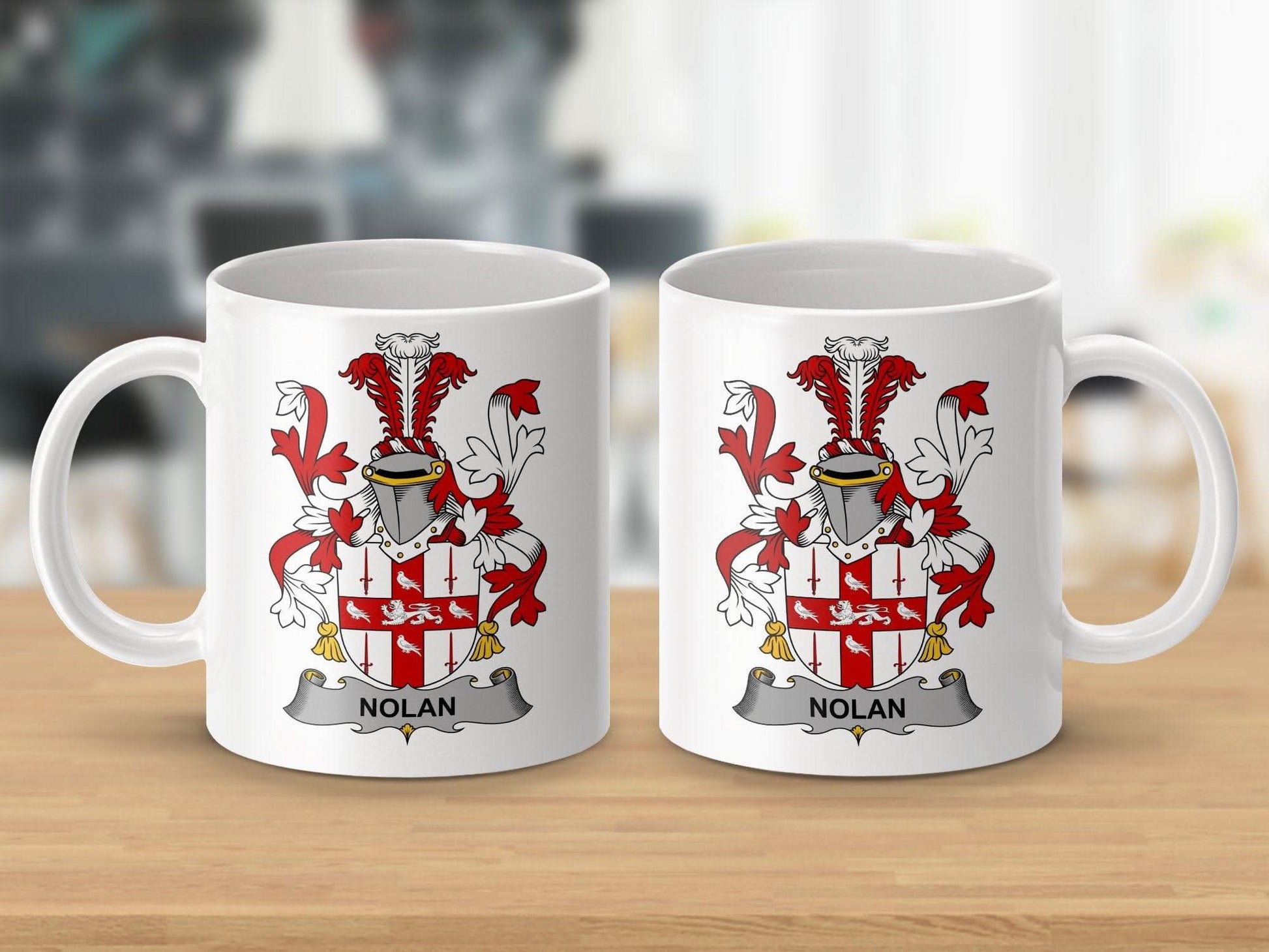 Nolan Family Coat of Arms Shield Design Mug - Celtic Ancestry Gifts