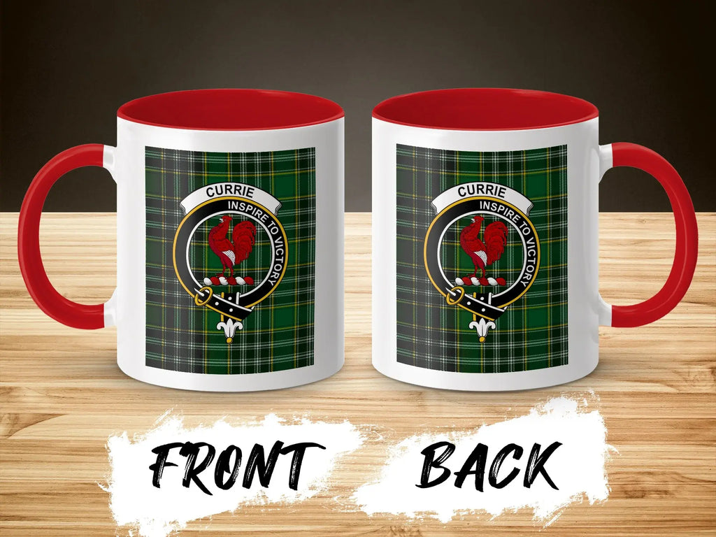Scottish Currie Clan Tartan Inspire To Victory Mug