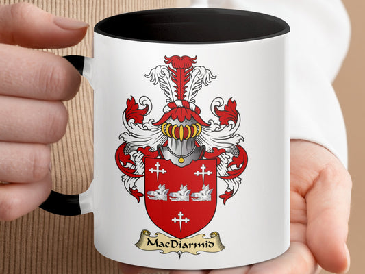 MacDiarmid Family Crest Coat of Arms Emblem Mug - Living Stone Gifts