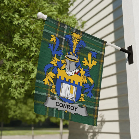 Conroy Family Crest and Tartan Garden Flag product