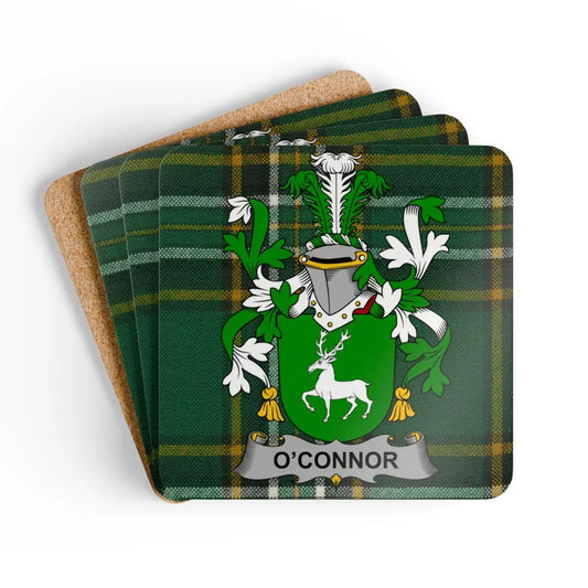 O'Connor Family Crest Green Tartan Coasters product type