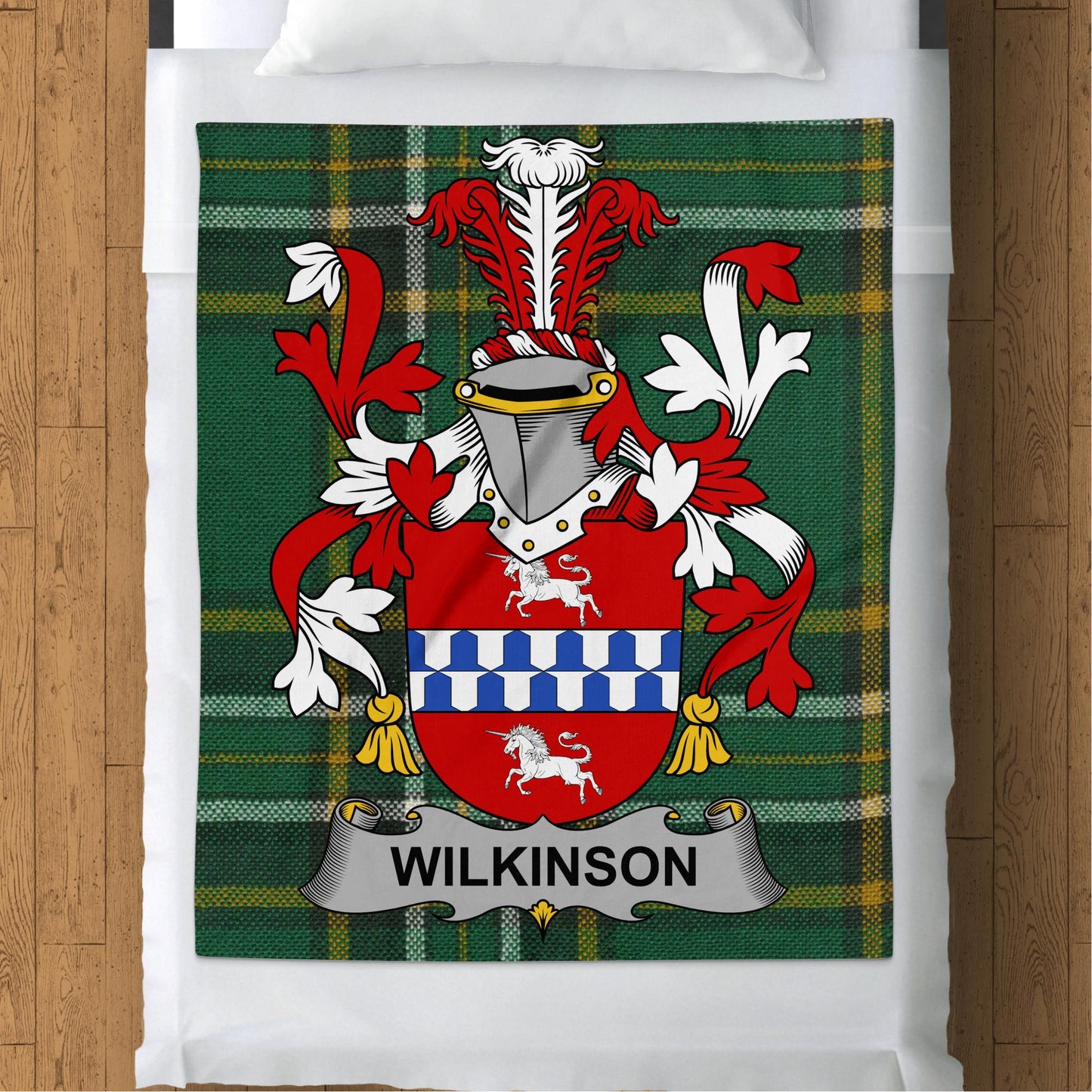 Wilkinson Surname Irish Tartan Throw Blanket - Living Stone Gifts