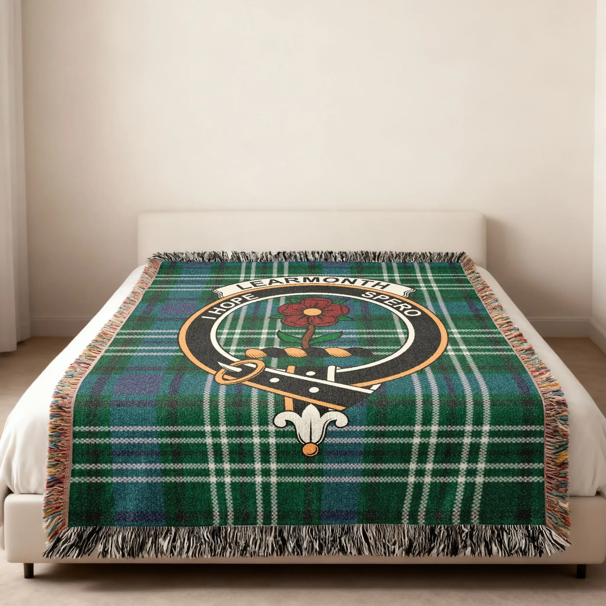 Clan Learmonth Hope Spear Circular Emblem Blanket
