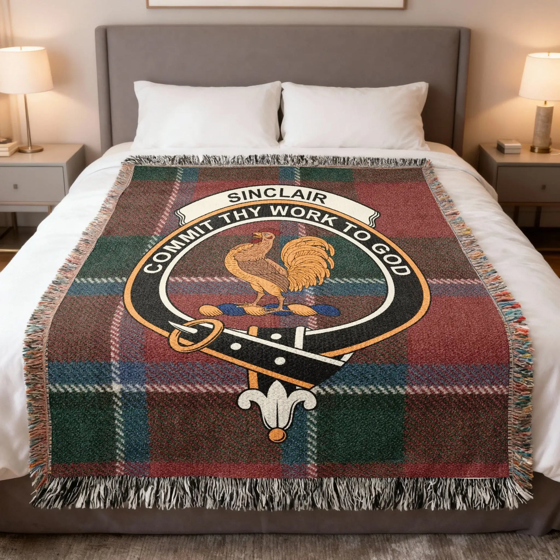 Sinclair Commit Thy Work to God Plaid Blanket