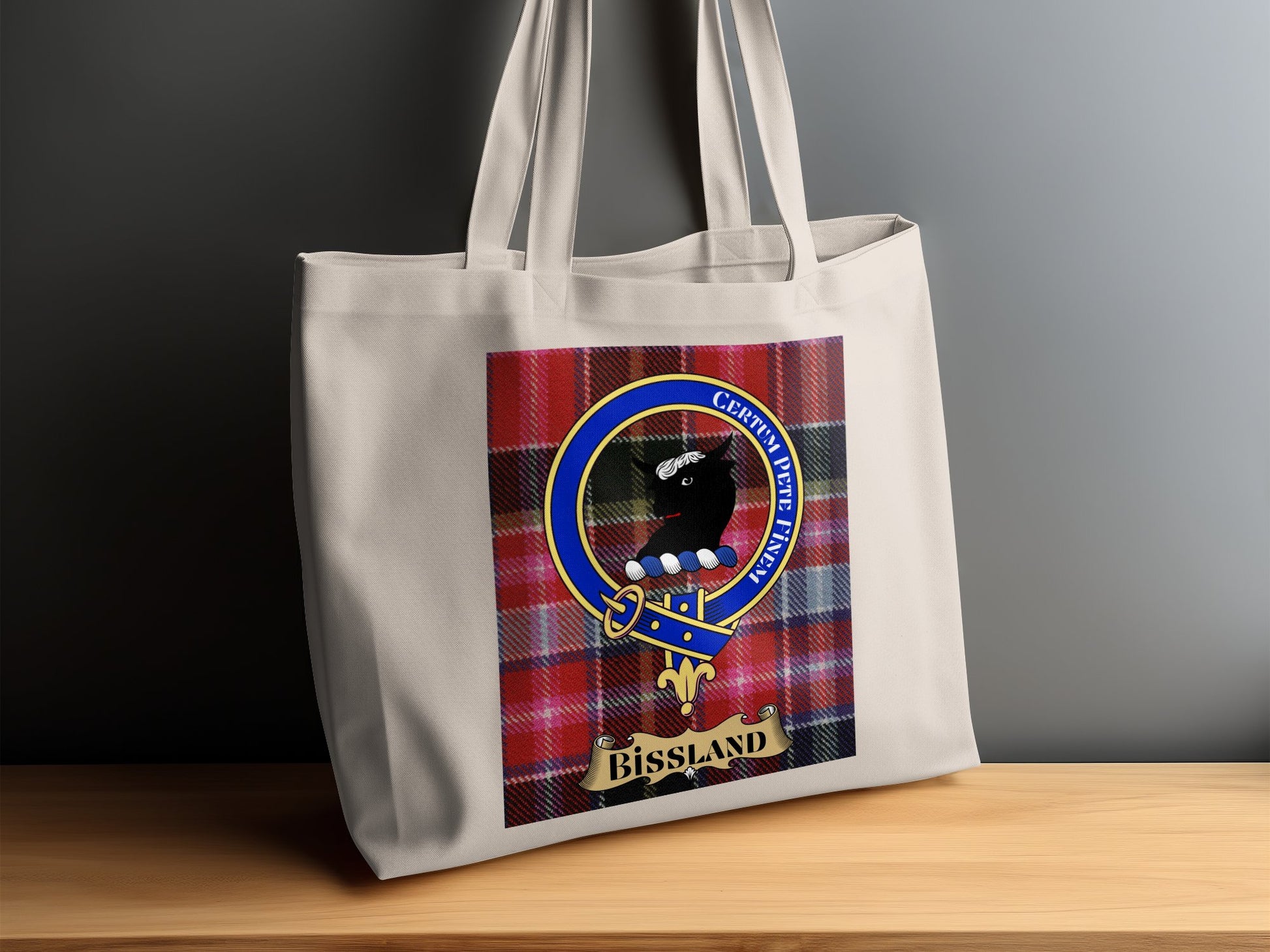 Bissland Clan Crest Scottish Tartan Tote Bag - Living Stone Gifts